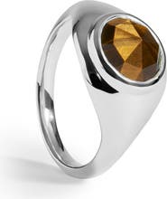 Monica Vinader Eclipse Sterling Silver Tiger's Eye Signet Ring