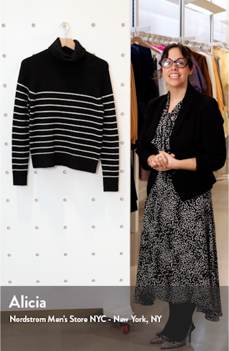 Molly Stripe Cashmere Turtleneck, sales video thumbnail
