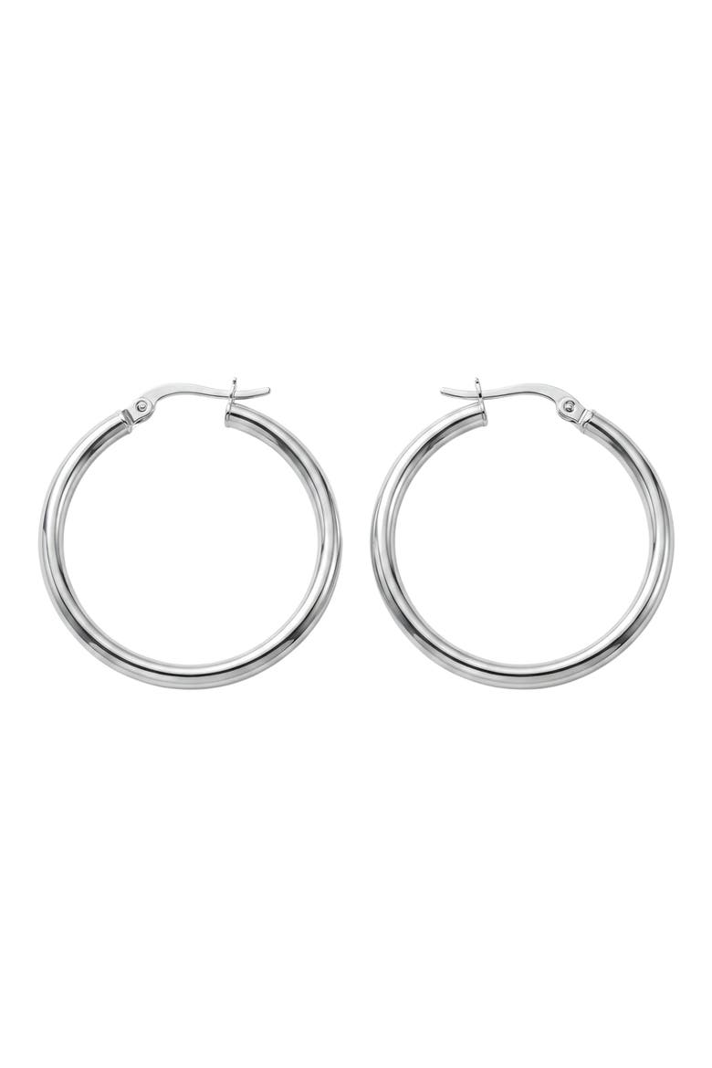 Classic Hoop Earrings, Main, color, SILVER