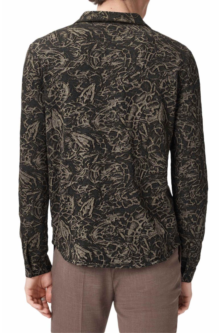 Lucian Jacquard Button-Up Shirt, Alternate, color, WOOD BROWN