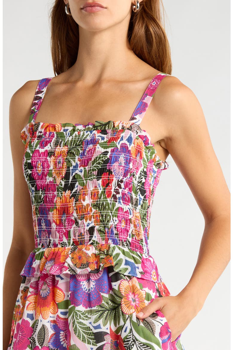 Rendal Floral Smock Midi Sundress, Alternate, color, FLORAL-MULTI