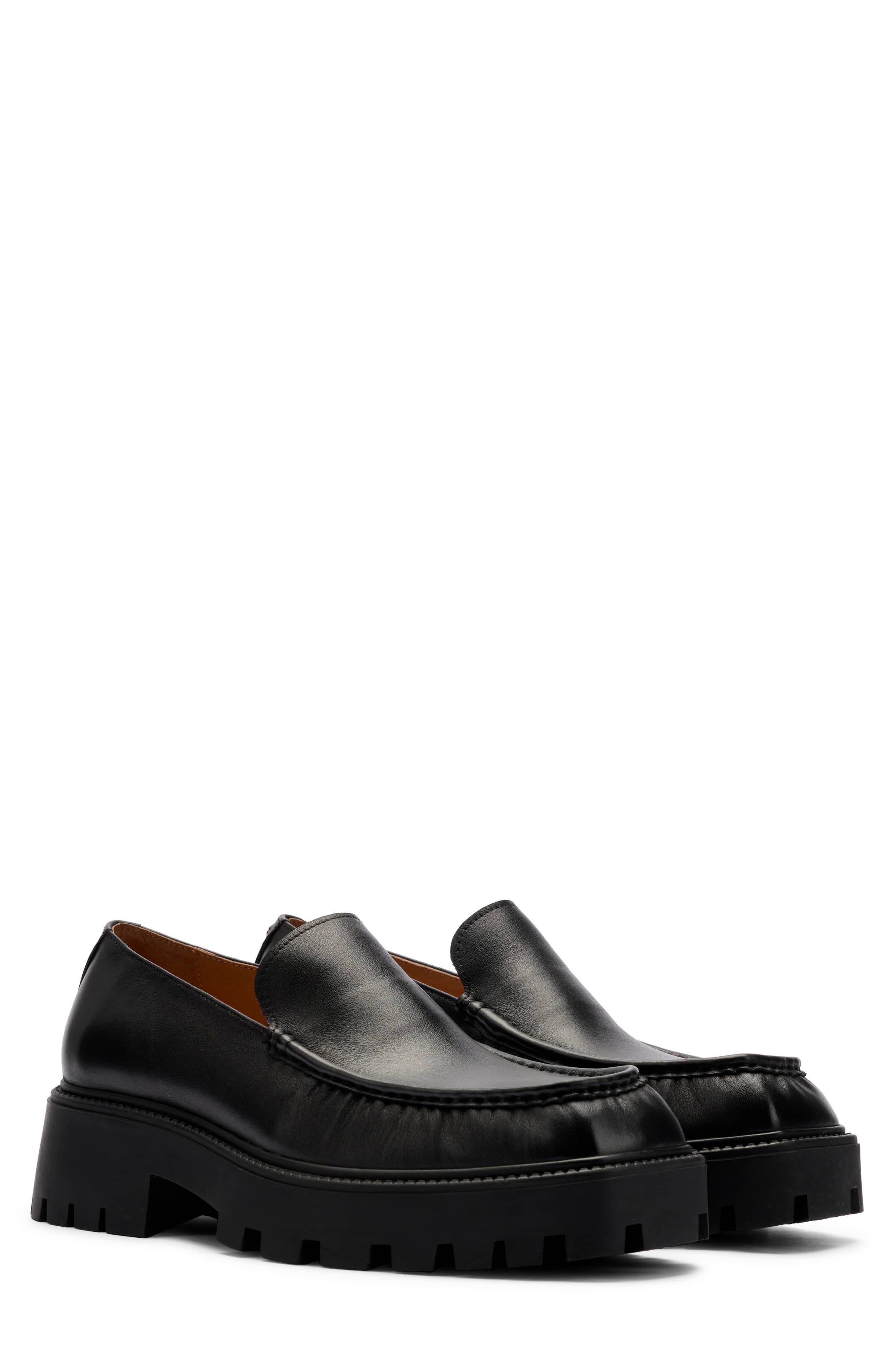 Mercer Leather Loafer, Main, color, BLACK