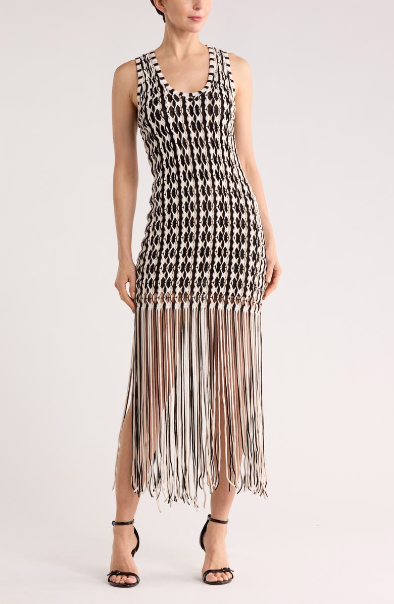 Simkhai Sonia Fringe Tank Dress, Main, color, 