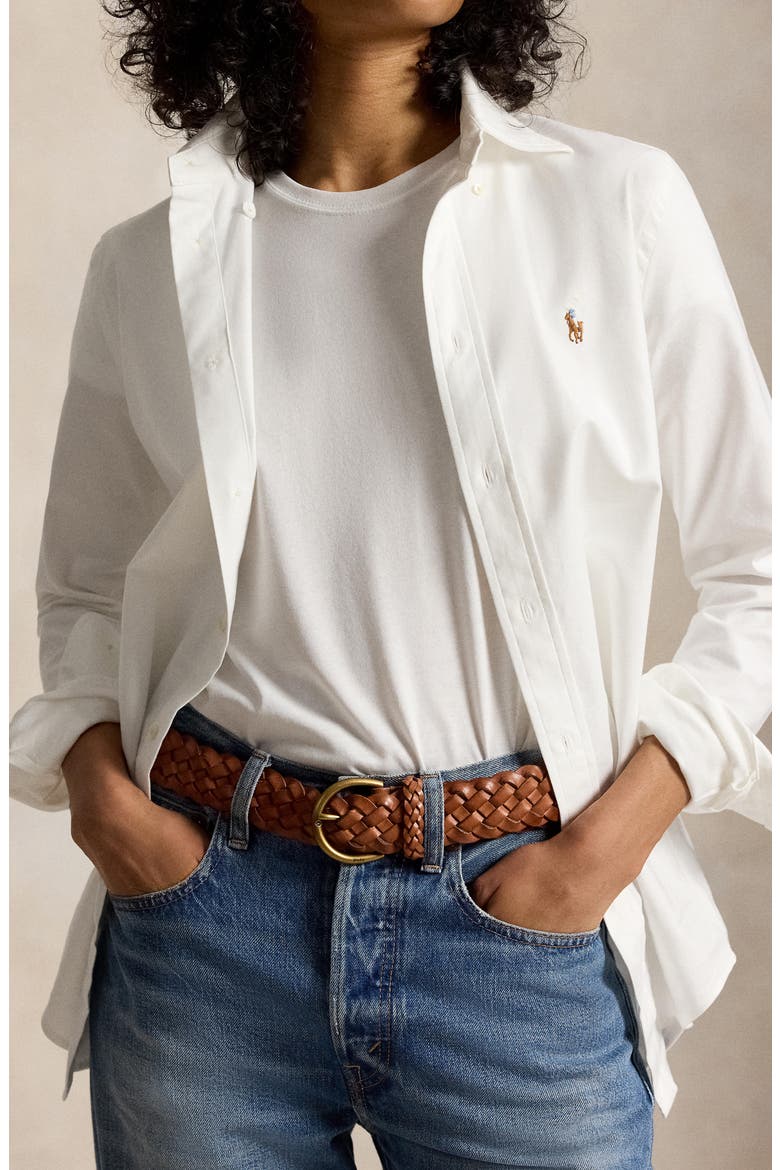 Braided Vachetta Leather Belt, Alternate, color, CUOIO