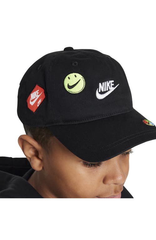 Nike Kids' Logo Toss Patch Club Baseball Cap In Black