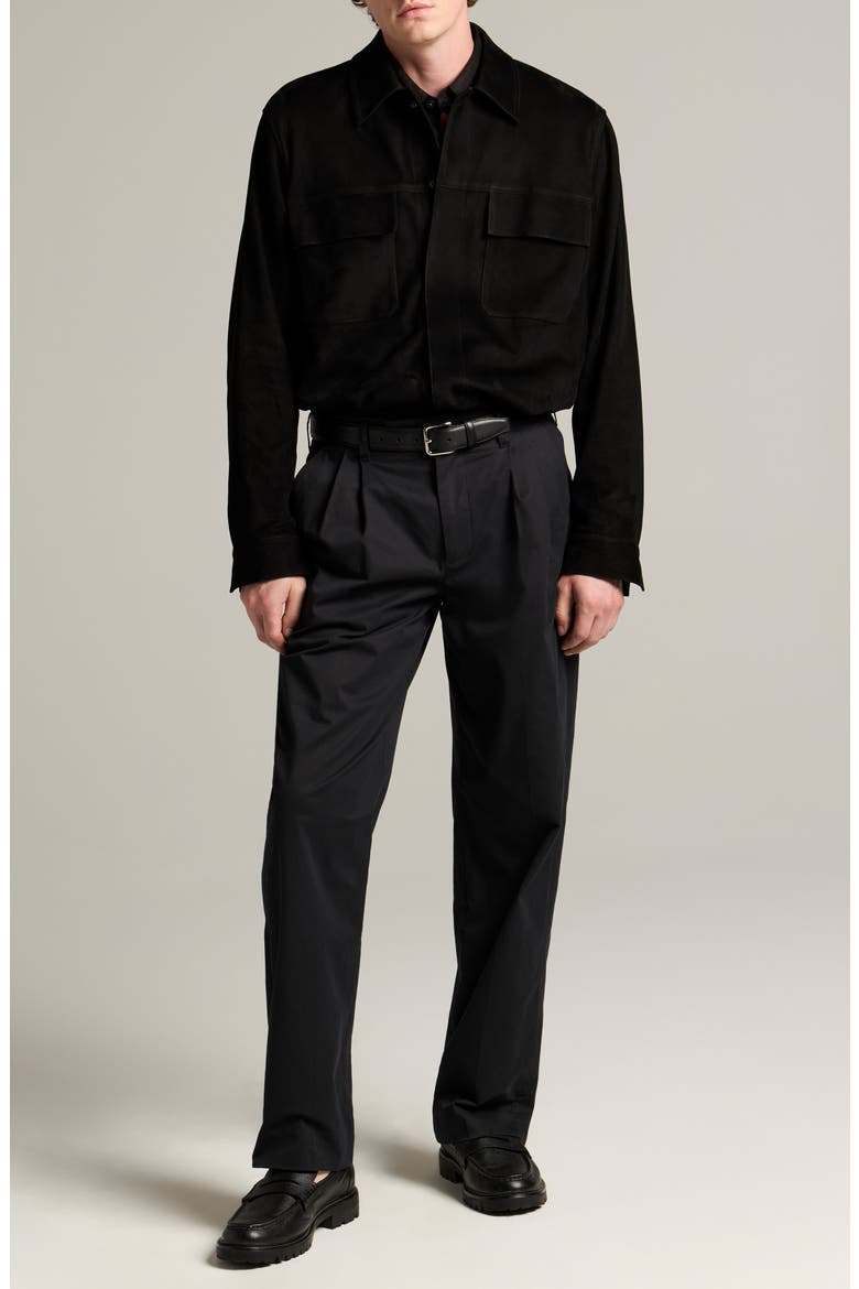 Suede Shirt Jacket, Alternate, color, BLACK