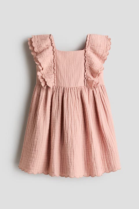 Scalloped-trim Dress