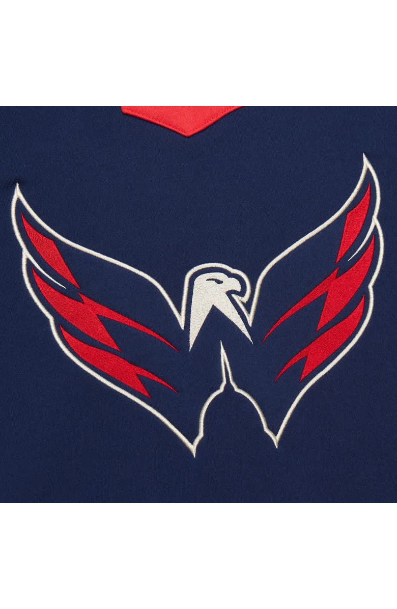 Mitchell & Ness Men's Navy Washington Capitals Heritage Lace-Up Pullover Sweatshirt, Alternate, color, Navy