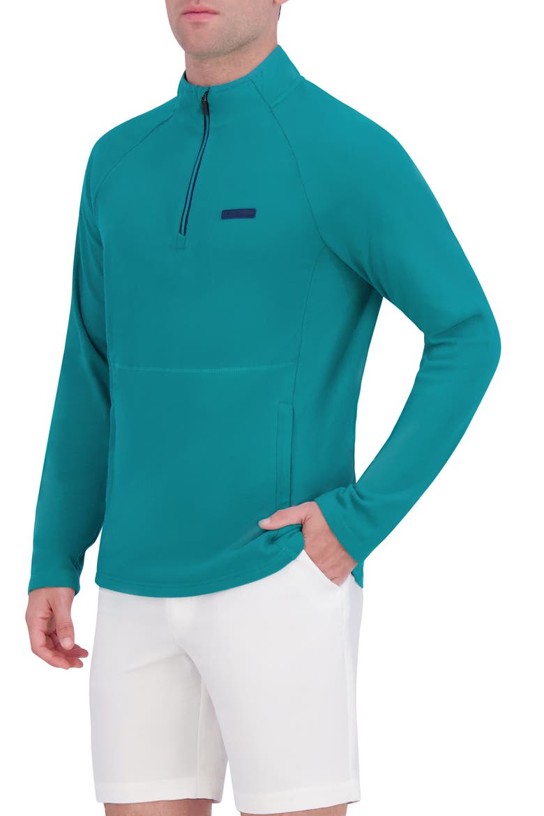 Microfleece Quarter Zip Golf Sweatshirt, Alternate, color, TEAL