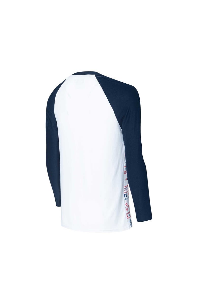 CONCEPTS SPORT Men's Concepts Sport White/Navy New England Patriots Tinsel Raglan Long Sleeve T-Shirt & Pants Sleep Set, Alternate, color, White