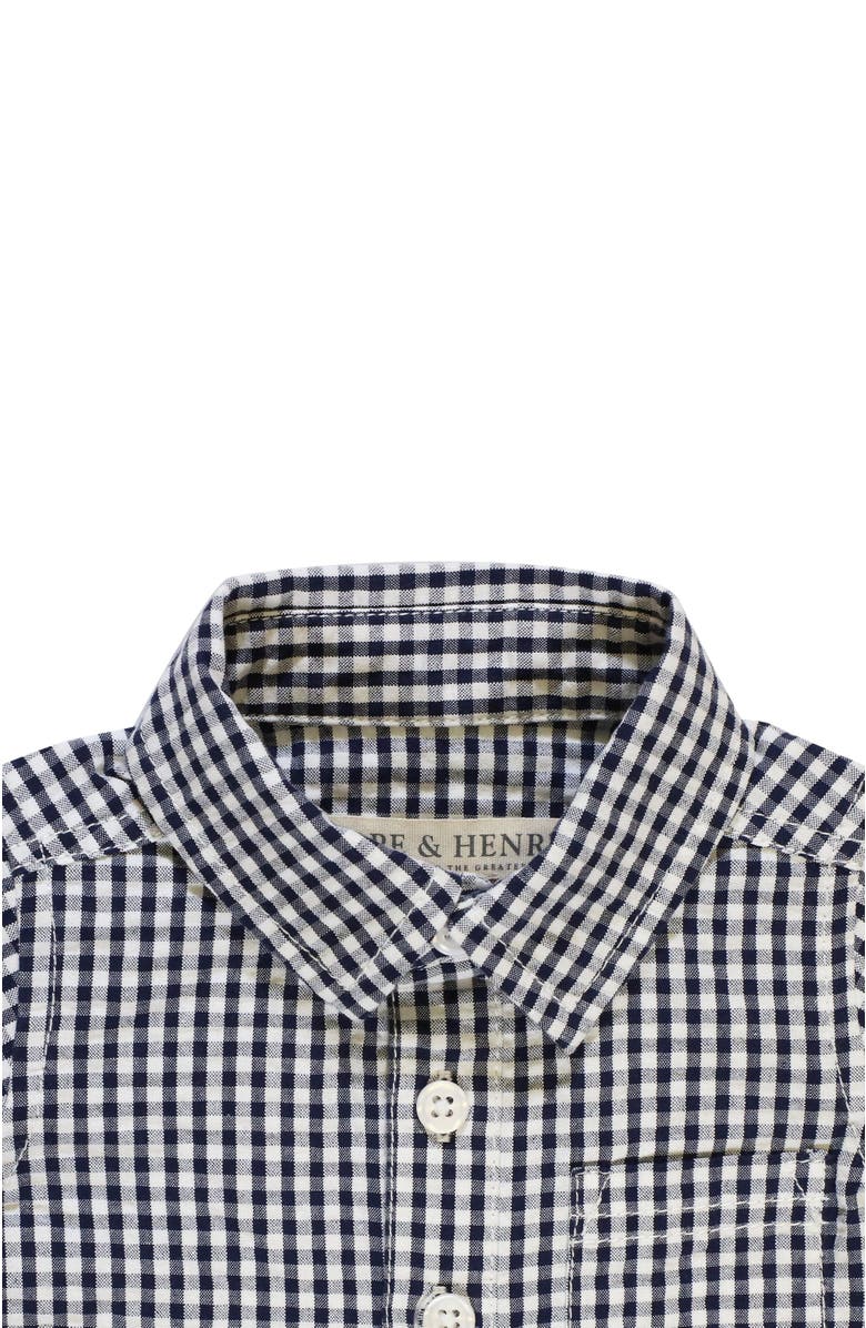 Hope & Henry Baby Seersucker Button Front Romper, Infant, Alternate, color,