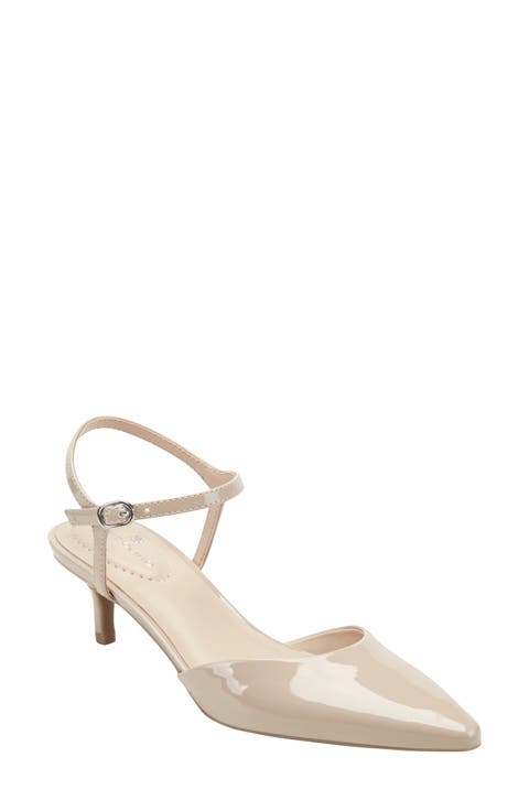 Rose Ankle Strap Pointed Toe Kitten Heel Sandal (Women)
