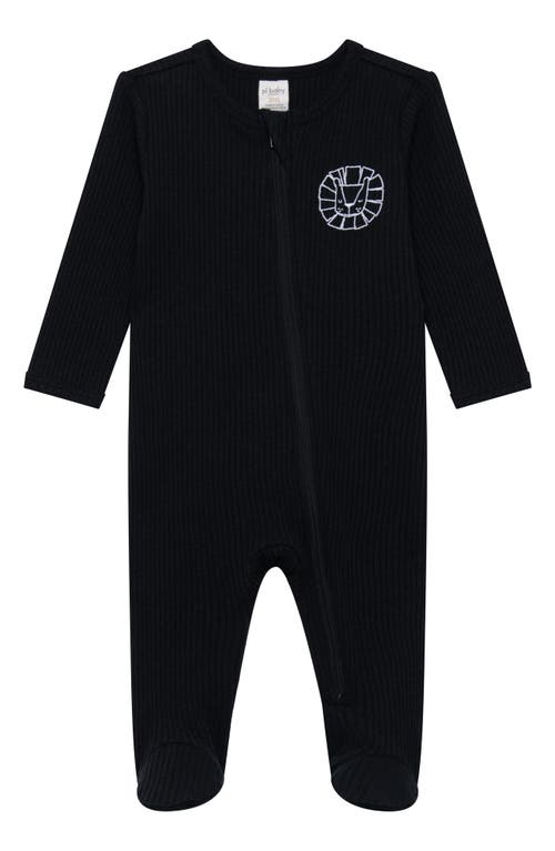 Pl Baby By Petit Lem 2-pack Full Zip Footie In Black
