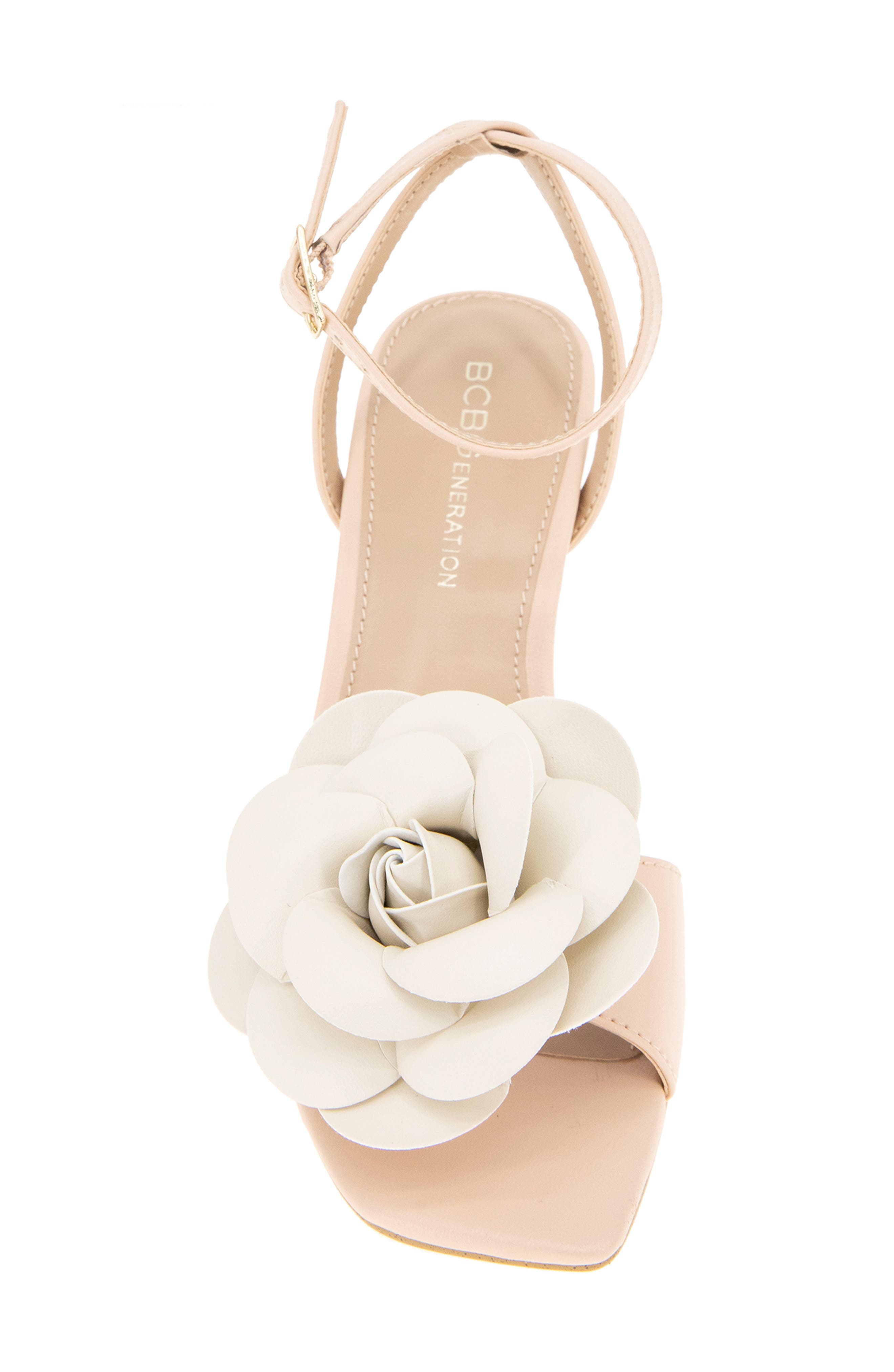 BCBGeneration Toori Rosette Sandal, Alternate, color, Frappe/ Bianca