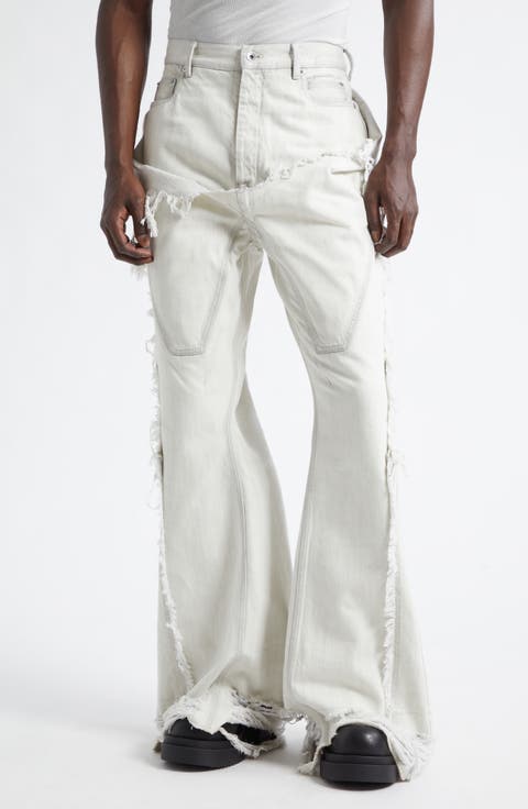 Slivered Shredded Bootcut Jeans (Milk Wash)