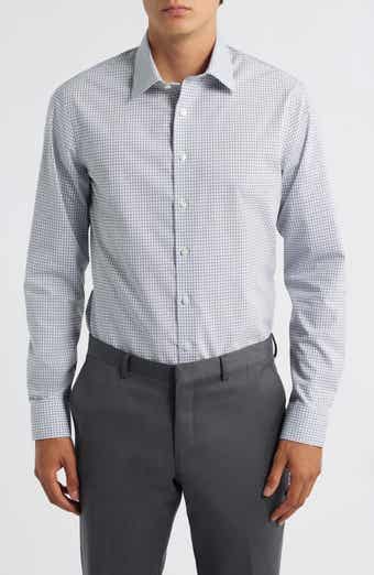 Nordstrom Extra Trim Fit Check Non Iron Cotton Dress Shirt