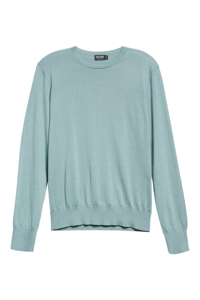 Men's Casheta Cashmere & Silk Sweater, Alternate, color, SEAFOAM BLUE