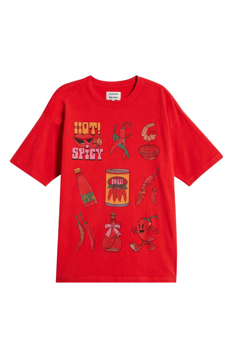 Damson Madder Chilli Boyfriend Organic Cotton Graphic T-Shirt, Alternate, color, 