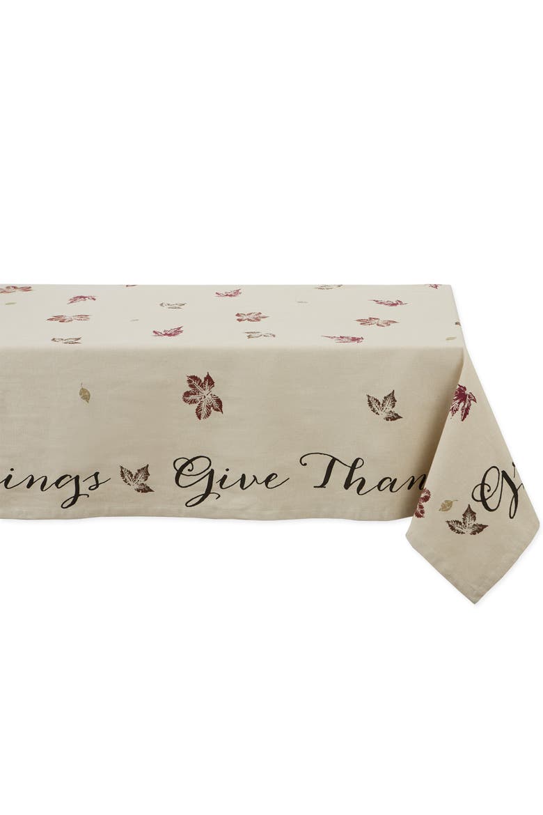 Rustic Leaves Print Tablecloth 60X84, Alternate, color, Rustic Leaves