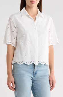 Forgotten Grace Eyelet Embroidery Button Up Shirt