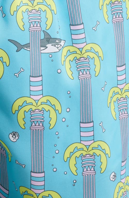 Boardies Atlantis Mid Length Swim Trunks In Blue