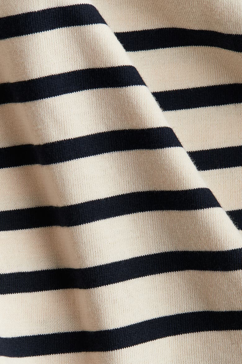 Cotton Jersey Top, Alternate, color, Light beige/blue striped