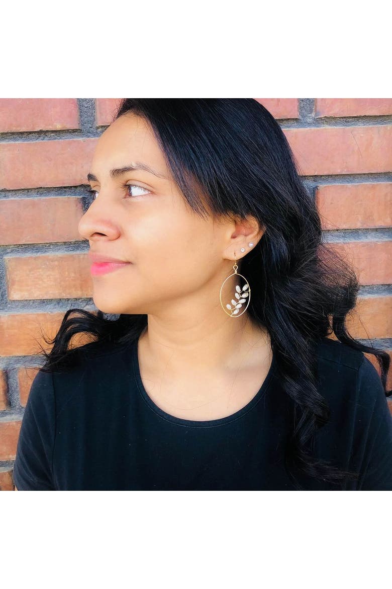 Flourish Gold Earrings, Alternate, color, Gold