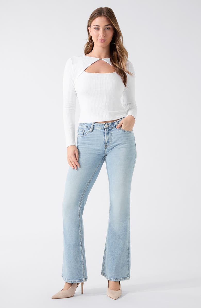 GUESS Wren Cutout Rib Tank & Shrug, Alternate, color, G011-Open