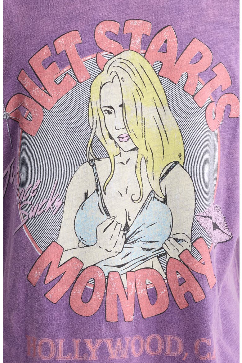 Hollywood Crewneck T-Shirt, Alternate, color, PURPLE