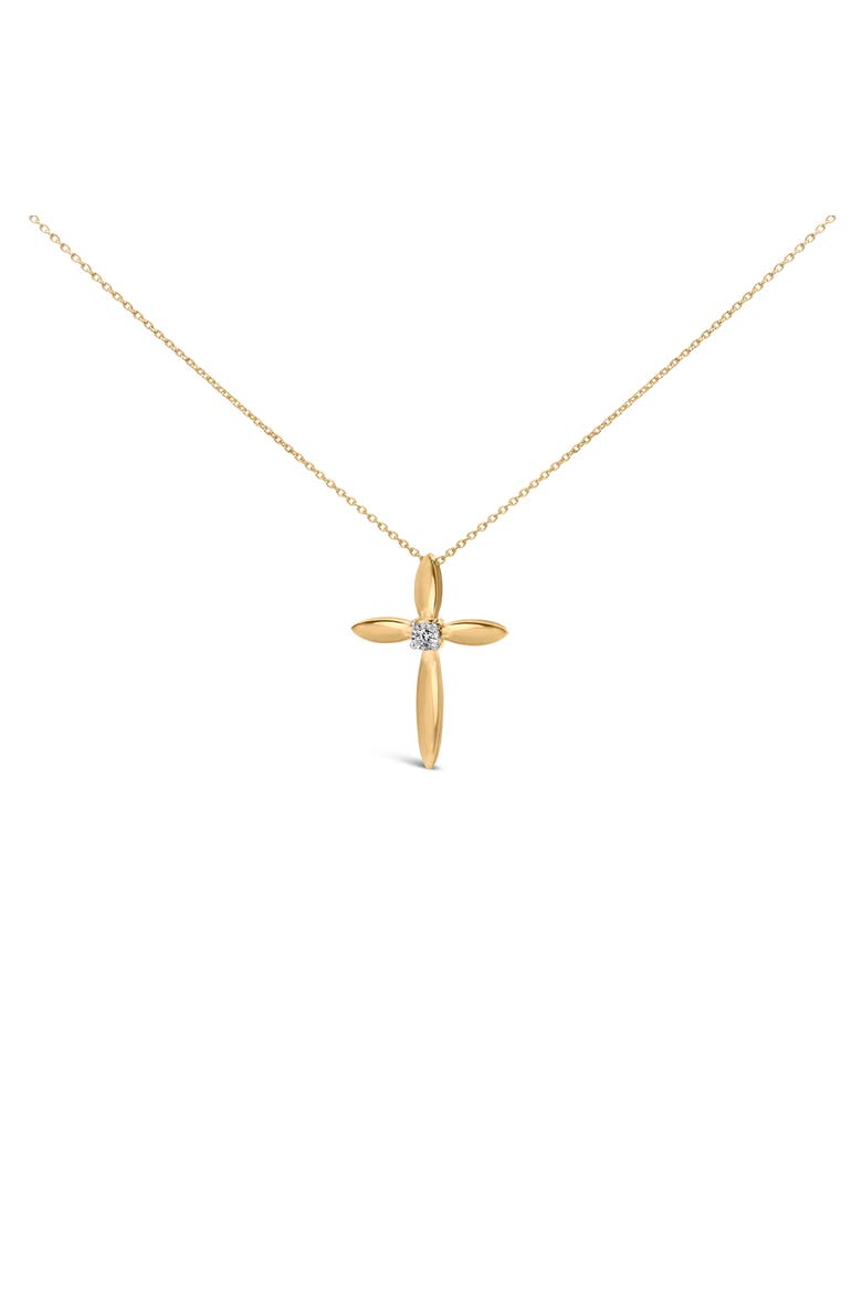Gold Vermeil Diamond Accent Ribbon Pendant Necklace, Main, color, Silver