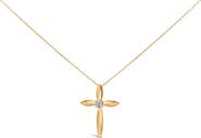 Haus of Brilliance Gold Vermeil Diamond Accent Ribbon Pendant Necklace