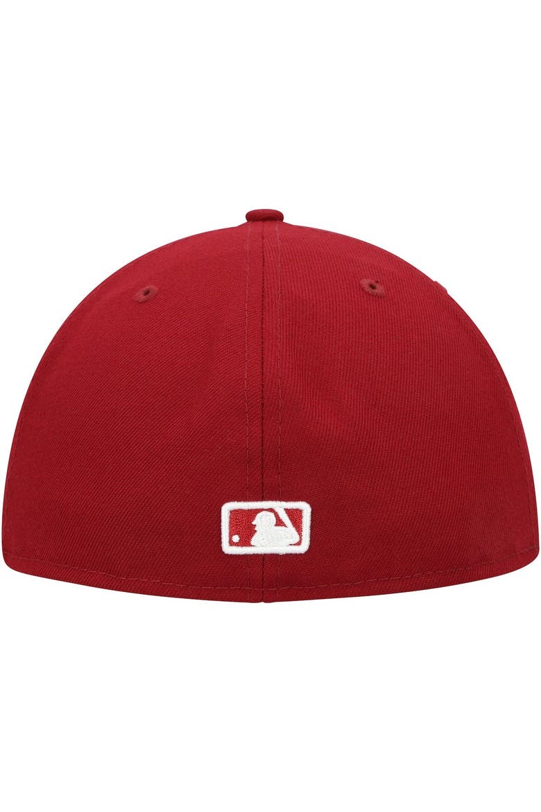 Men's New Era Cardinal Tampa Bay Rays White Logo 59FIFTY Fitted Hat, Alternate, color, Cardinal