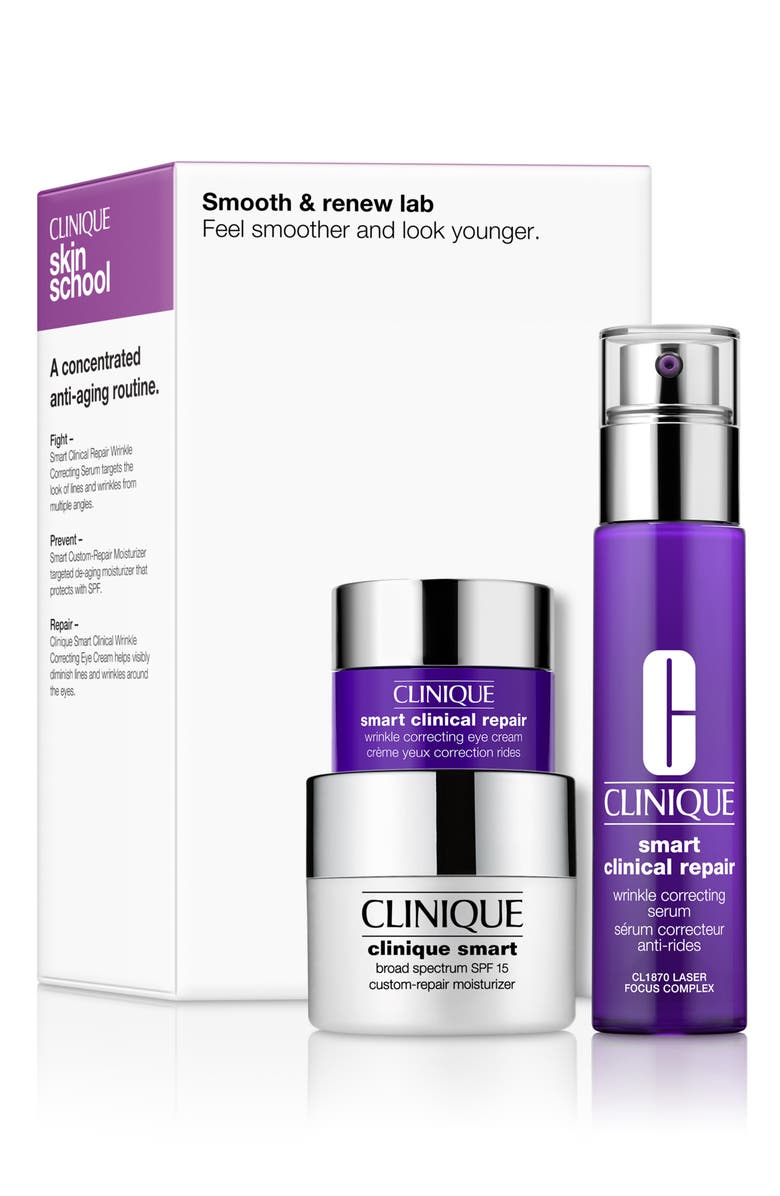 Clinique Smooth & Renew Lab Skin Care Set USD $103.50 Value, Main, color, 