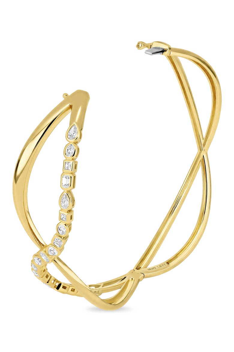 Maya Diamond Crossover Bangle Bracelet (Online Trunk Show), Alternate, color, 18K YELLOW GOLD/ DIAMOND
