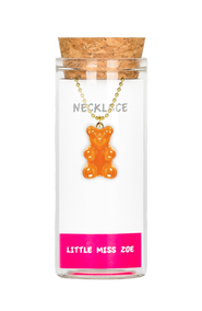 Little Miss Zoe Gummy Bear Charm Necklace in Gift Bottle