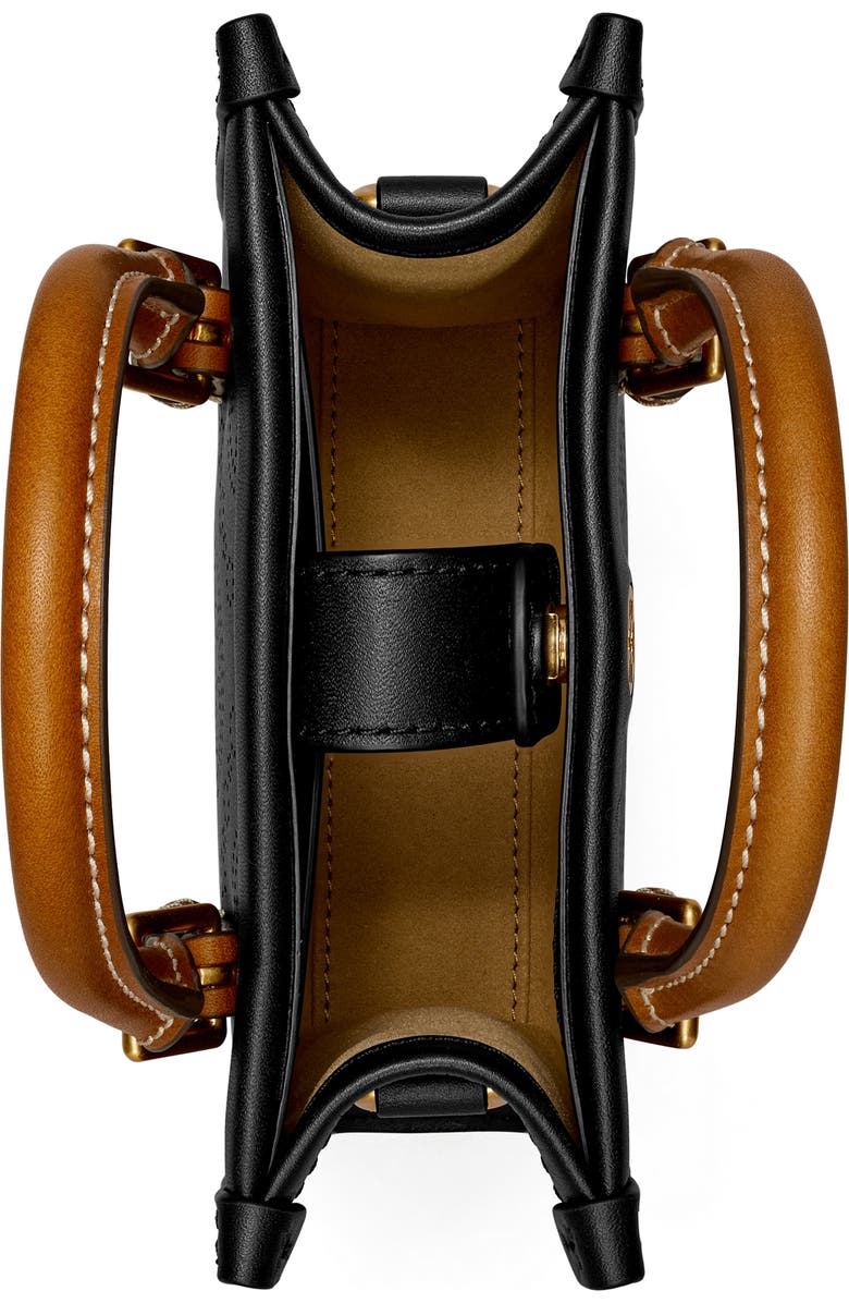 Tory Burch Mini T Monogram Perforated Leather Crossbody Tote, Alternate, color,