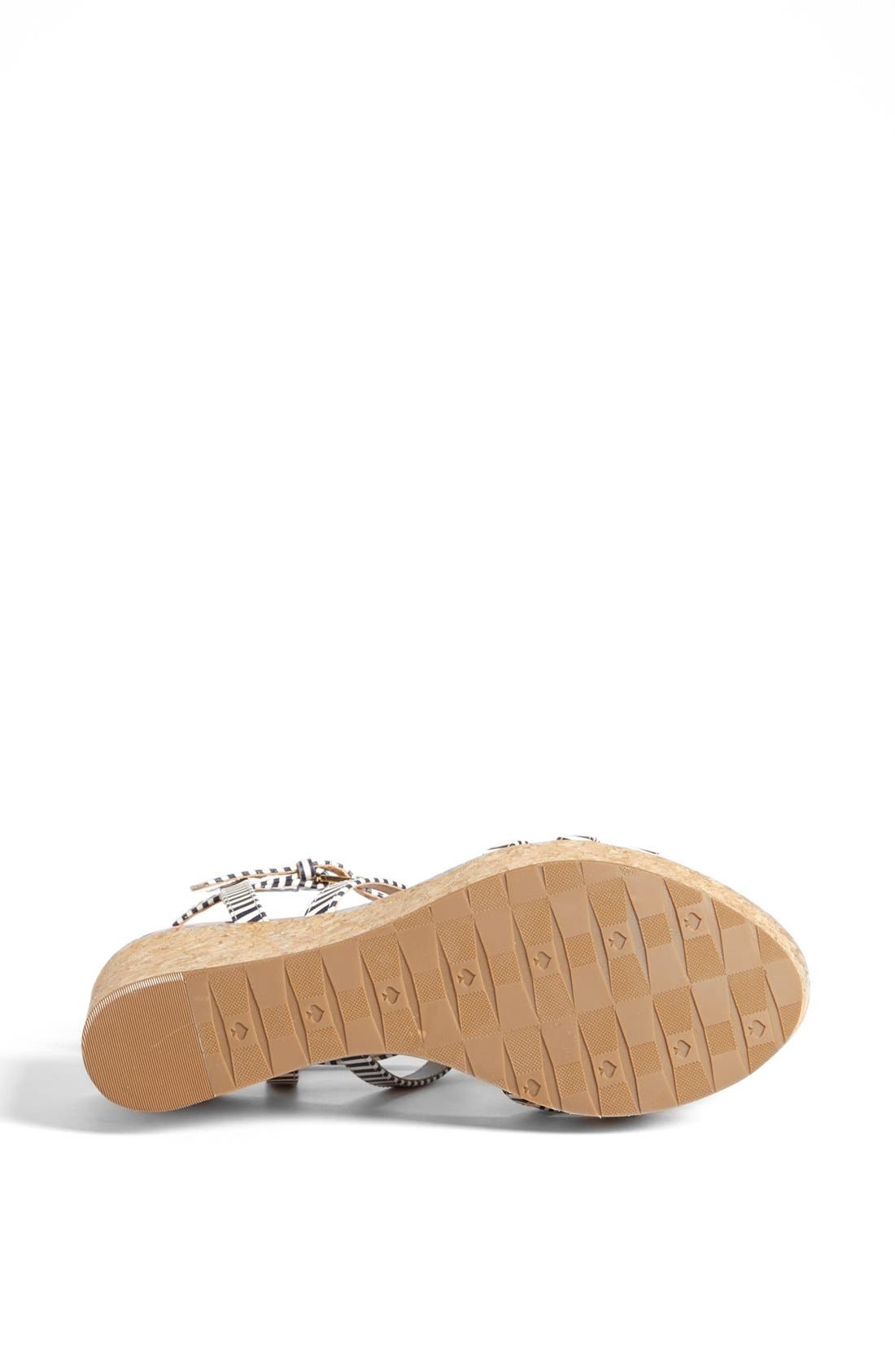 'tropez' wedge platform sandal, Alternate, color, NAVY CREAM STRIPE/ MARASCHINO