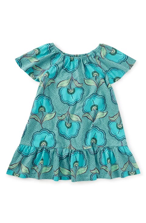 Flutter Sleeve Drop Skirt Dress