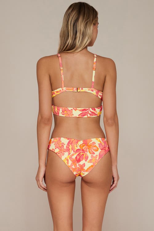 Swim Systems Kaia Bikini Swimsuit Top In Island Coral Crinkle Rib
