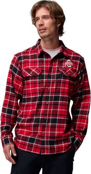 Columbia Men's Columbia  Scarlet Ohio State Buckeyes Flare Gun Omni-Wick Flannel Long Sleeve Button-Up Shirt