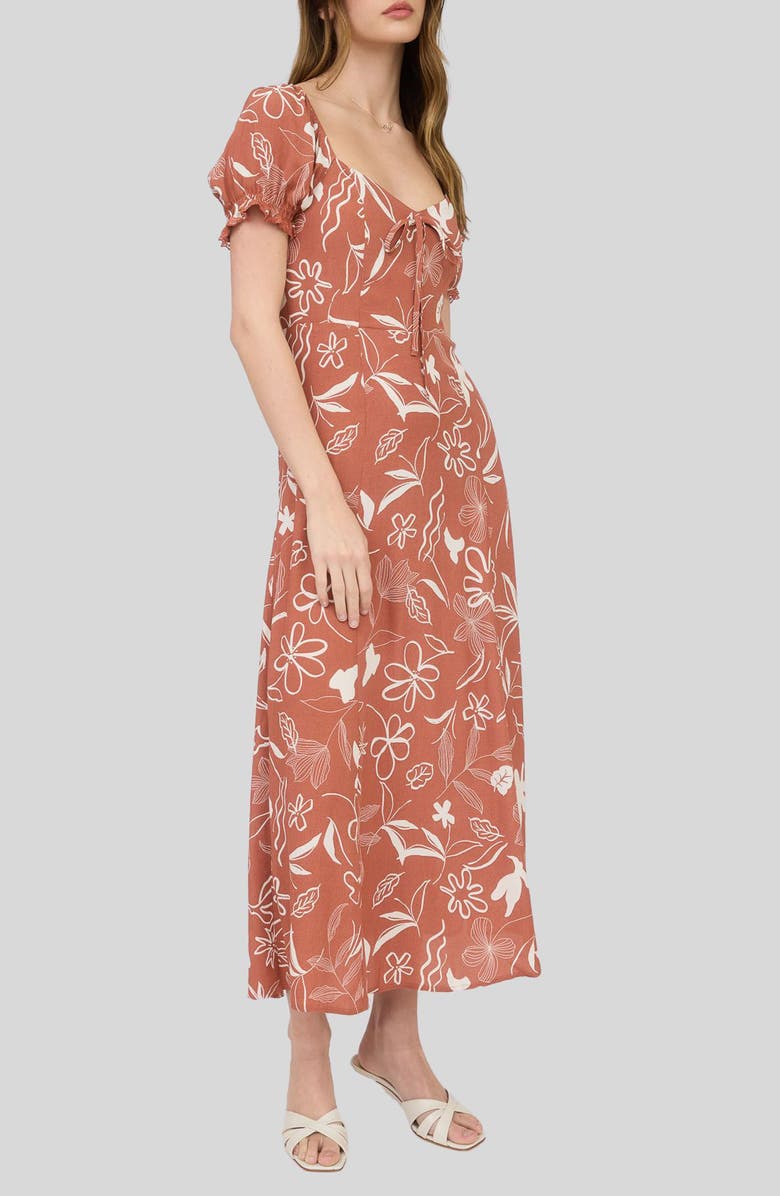 Blu Pepper Floral Midi Dress, Alternate, color, Terracotta