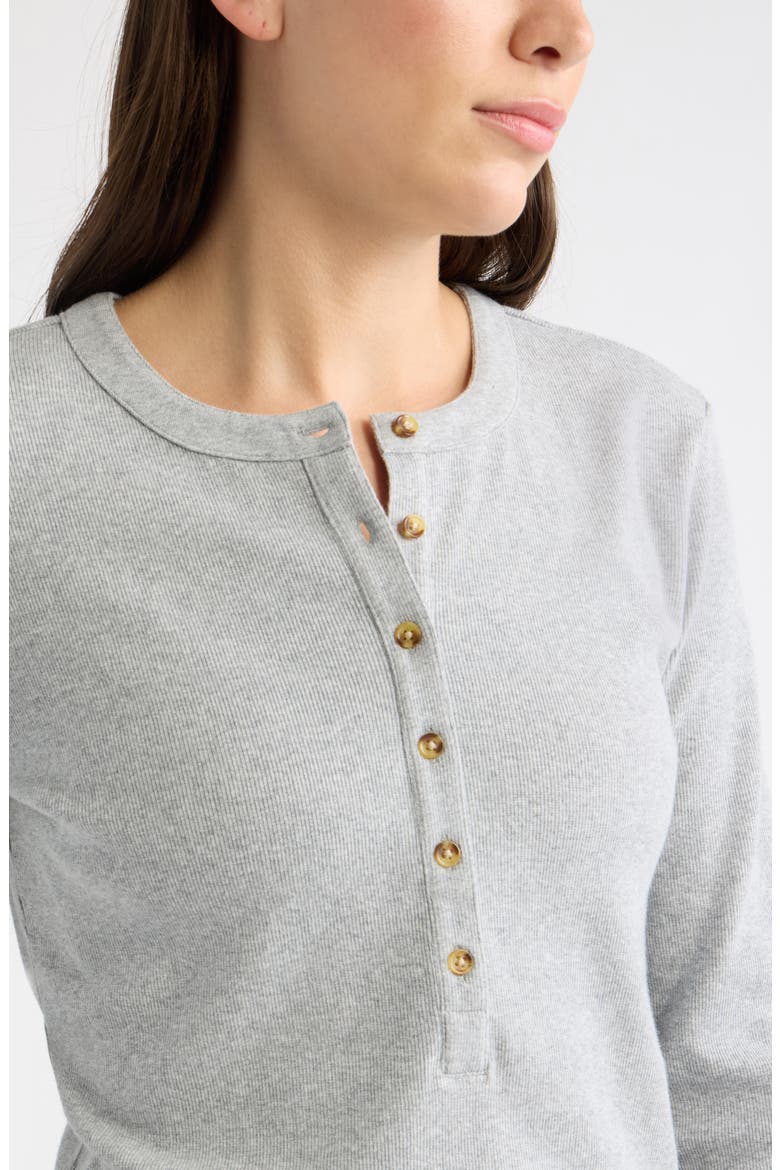 Rib Henley, Alternate, color, GREY HEATHER