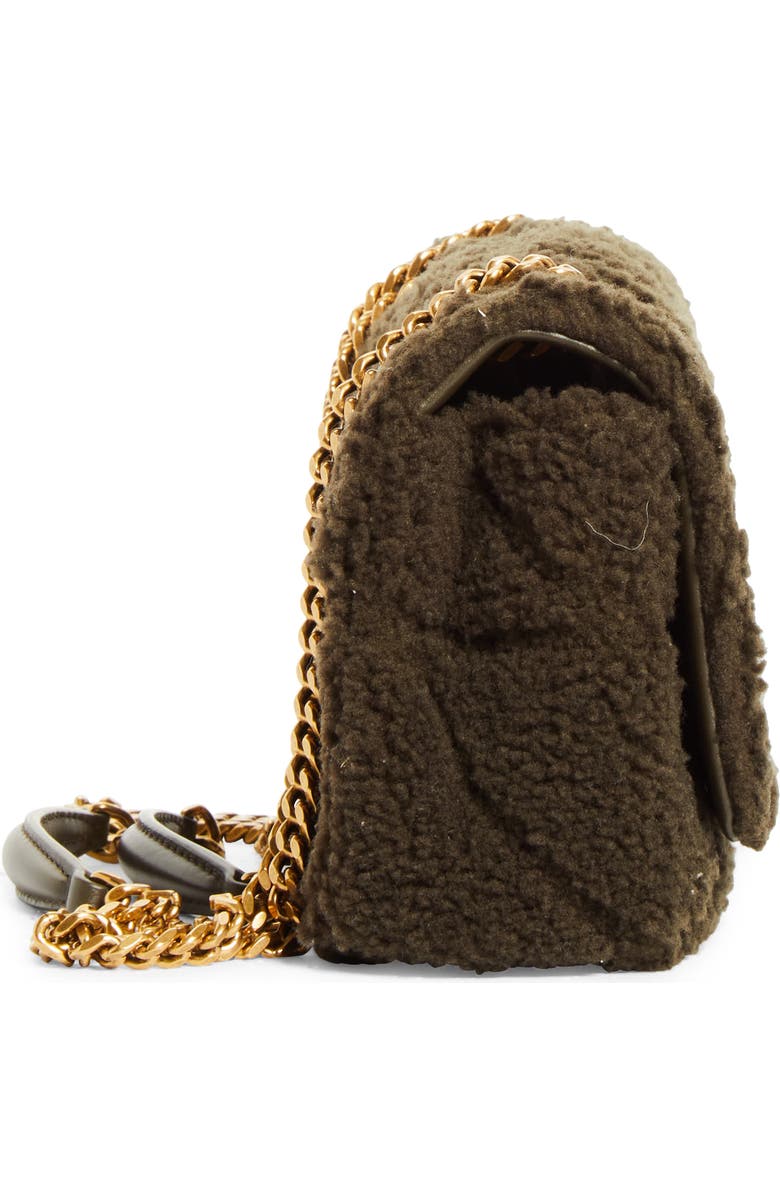 Saint Laurent Small Jamie Genuine Shearling Shoulder Bag, Alternate, color, Lichen