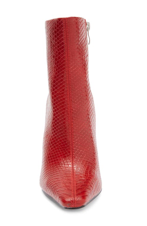 Ashley Kahen Glam Snakeskin Embossed Boot In Red