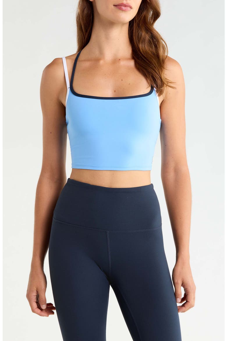 Daily Layered Crop Tank Top, Main, color, OASIS BLUE