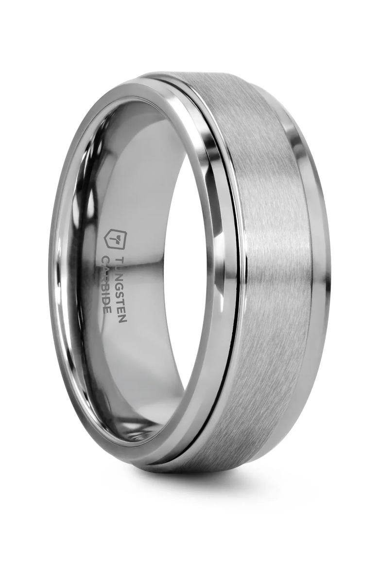Revolution Tungsten Carbide Spinning Band, Main, color, Metallic Silver