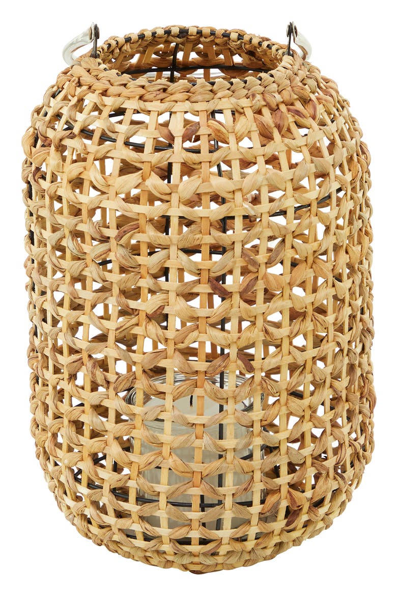 Hand Woven Candleholder, Main, color, BROWN