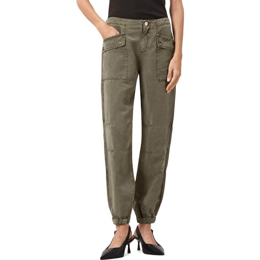 Allsaints Val Twill Cargo Pants In Green