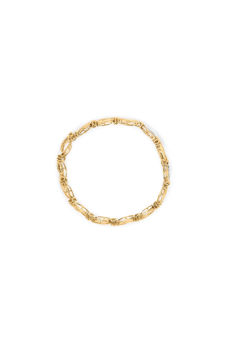 10K Yellow and White Gold 1/2 Cttw Diamond Infinity Link Tennis Bracelet, Alternate, color, Yellow
