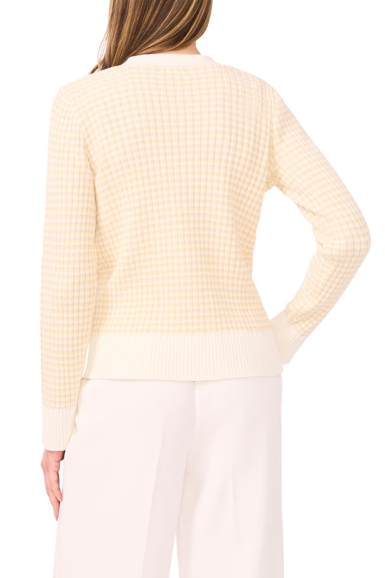 Stripe V-Neck Cardigan, Alternate, color, NEW IVORY